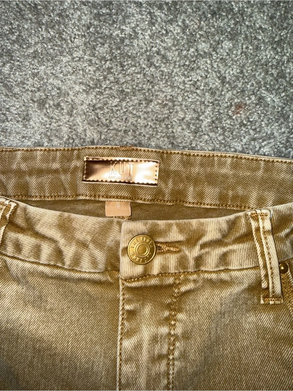 Kut from the Kloth High-Rise Wide Leg Jeans in Camel - Picture 11 of 11